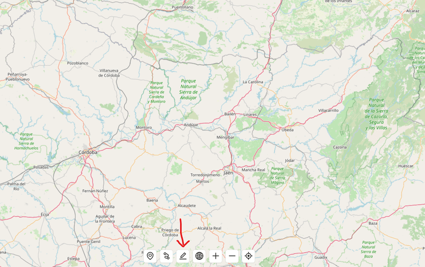 Freehand drawing button location in map controls