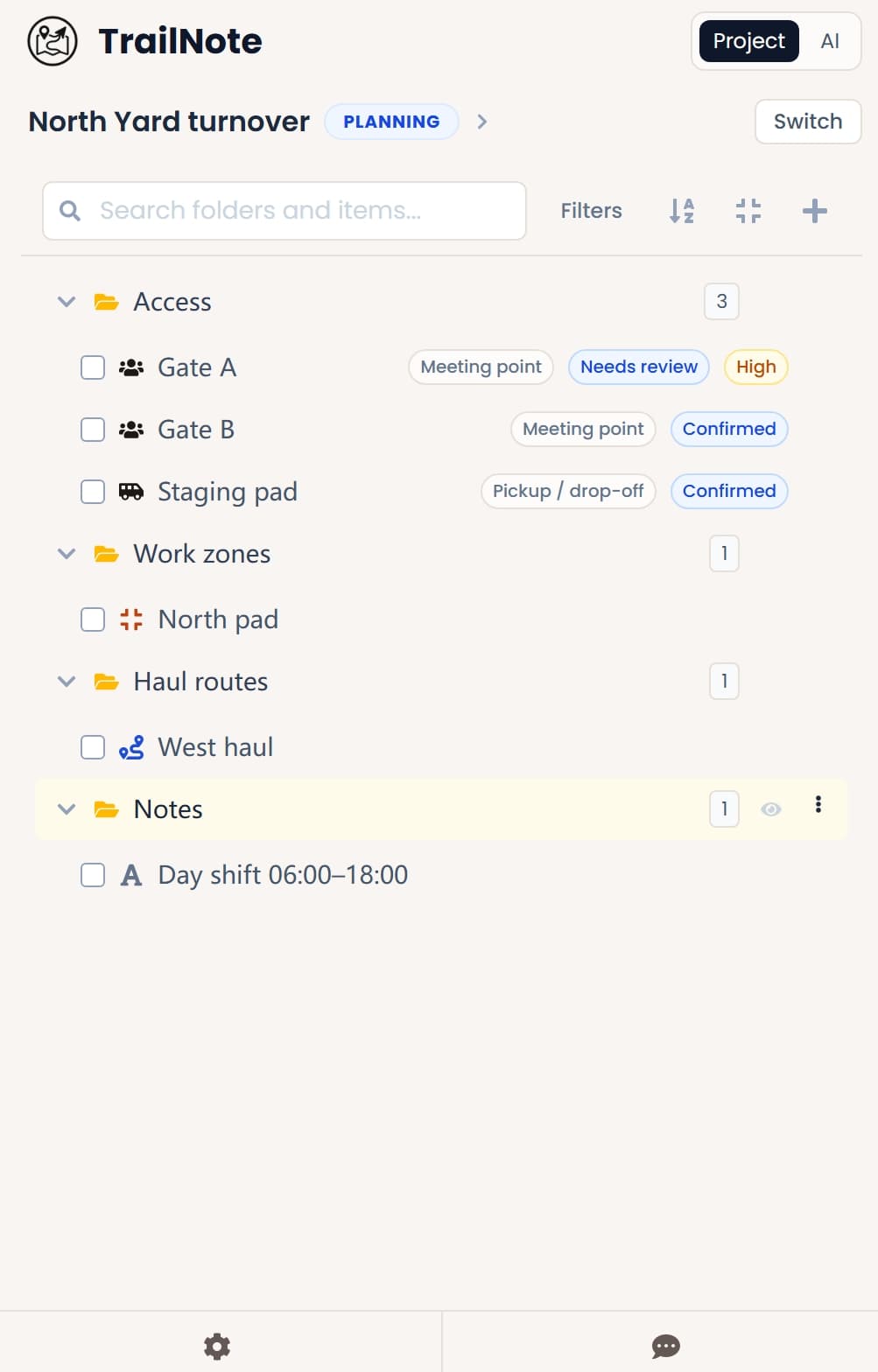 Map Project Workbench for Operations Teams
